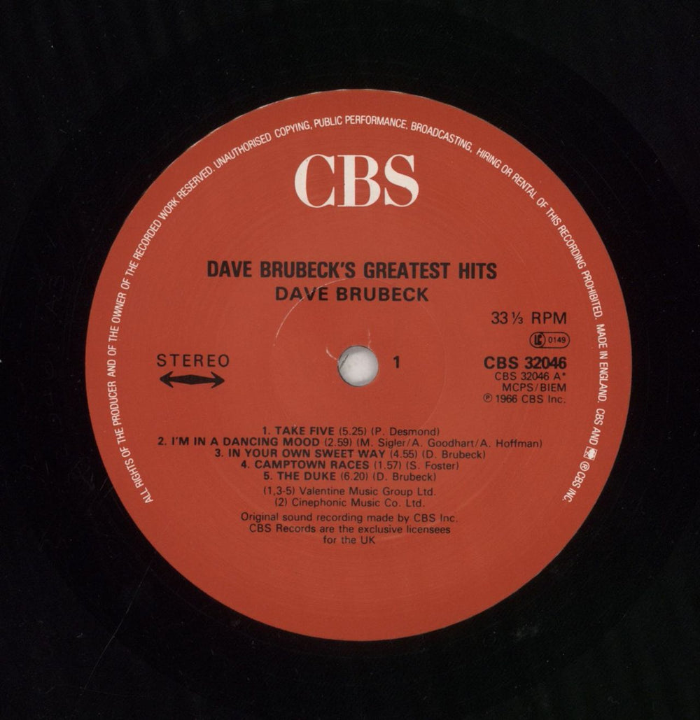 Dave Brubeck Dave Brubeck's Greatest Hits - Red Label UK vinyl LP album (LP record) DBRLPDA495269