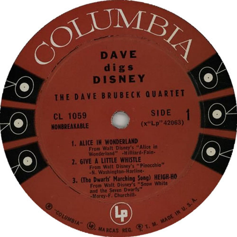 Dave Brubeck Dave Digs Disney US vinyl LP album (LP record) DBRLPDA633892