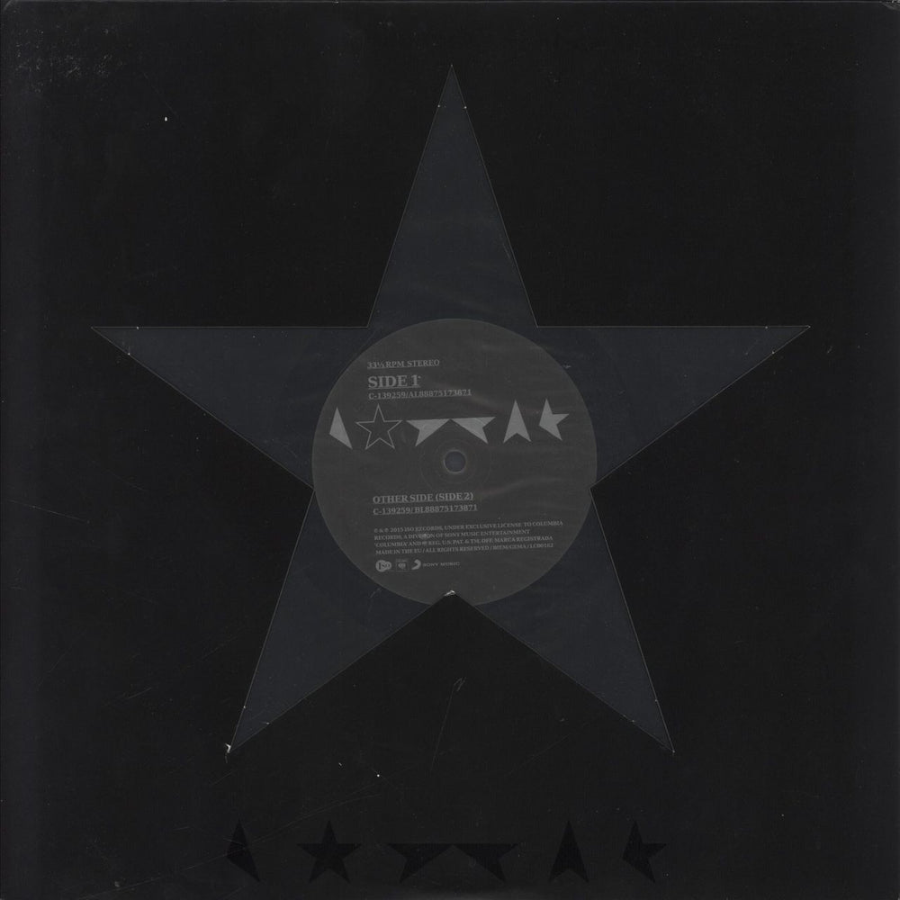 David Bowie Blackstar - 2nd UK vinyl LP album (LP record) 88875173871