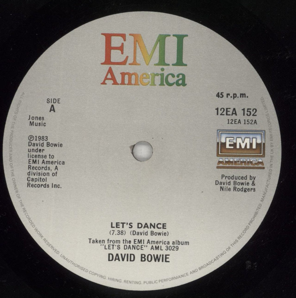 David Bowie Let's Dance UK 12" vinyl single (12 inch record / Maxi-single) BOW12LE26422