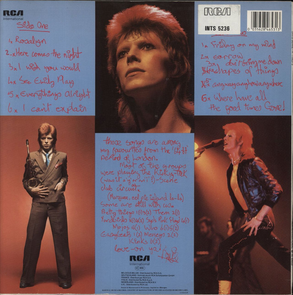 David Bowie Pin Ups UK vinyl LP album (LP record)