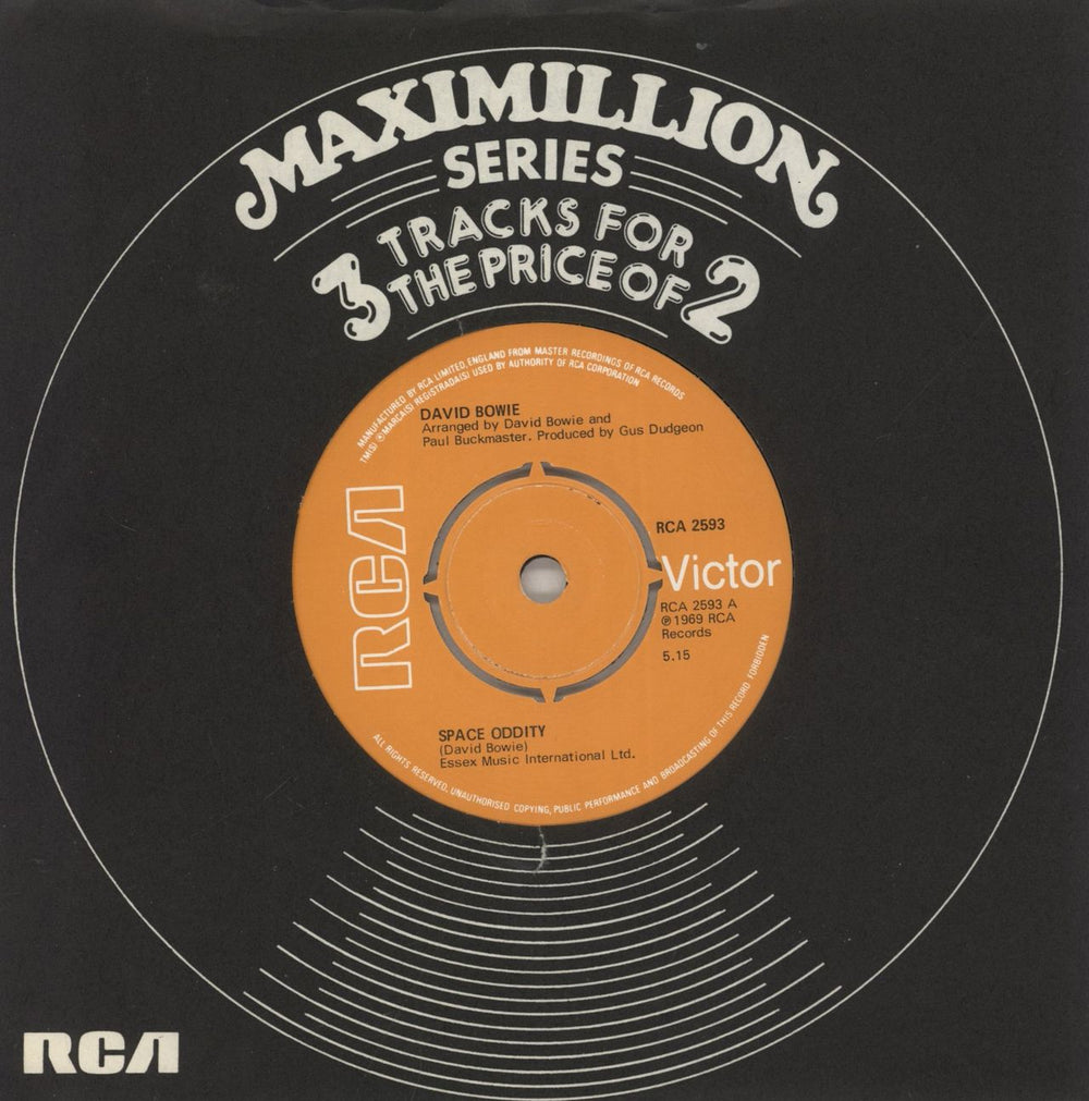 David Bowie Space Oddity UK 7" vinyl single (7 inch record / 45) RCA2593