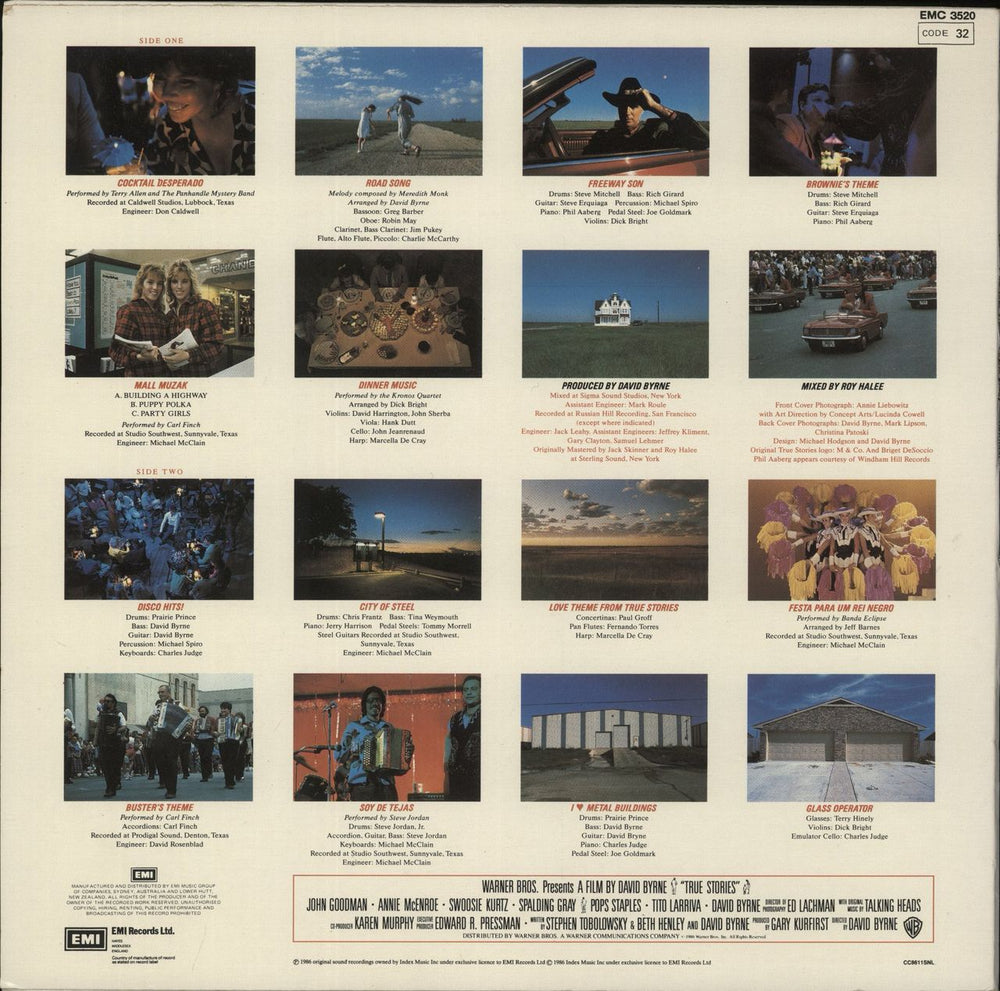 David Byrne Sounds From True Stories New Zealand vinyl LP album (LP record)