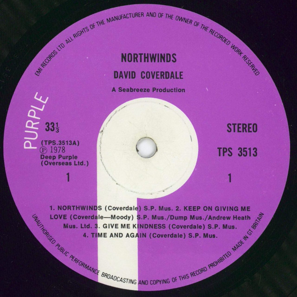 David Coverdale North Winds - 1st UK vinyl LP album (LP record) DCOLPNO93977