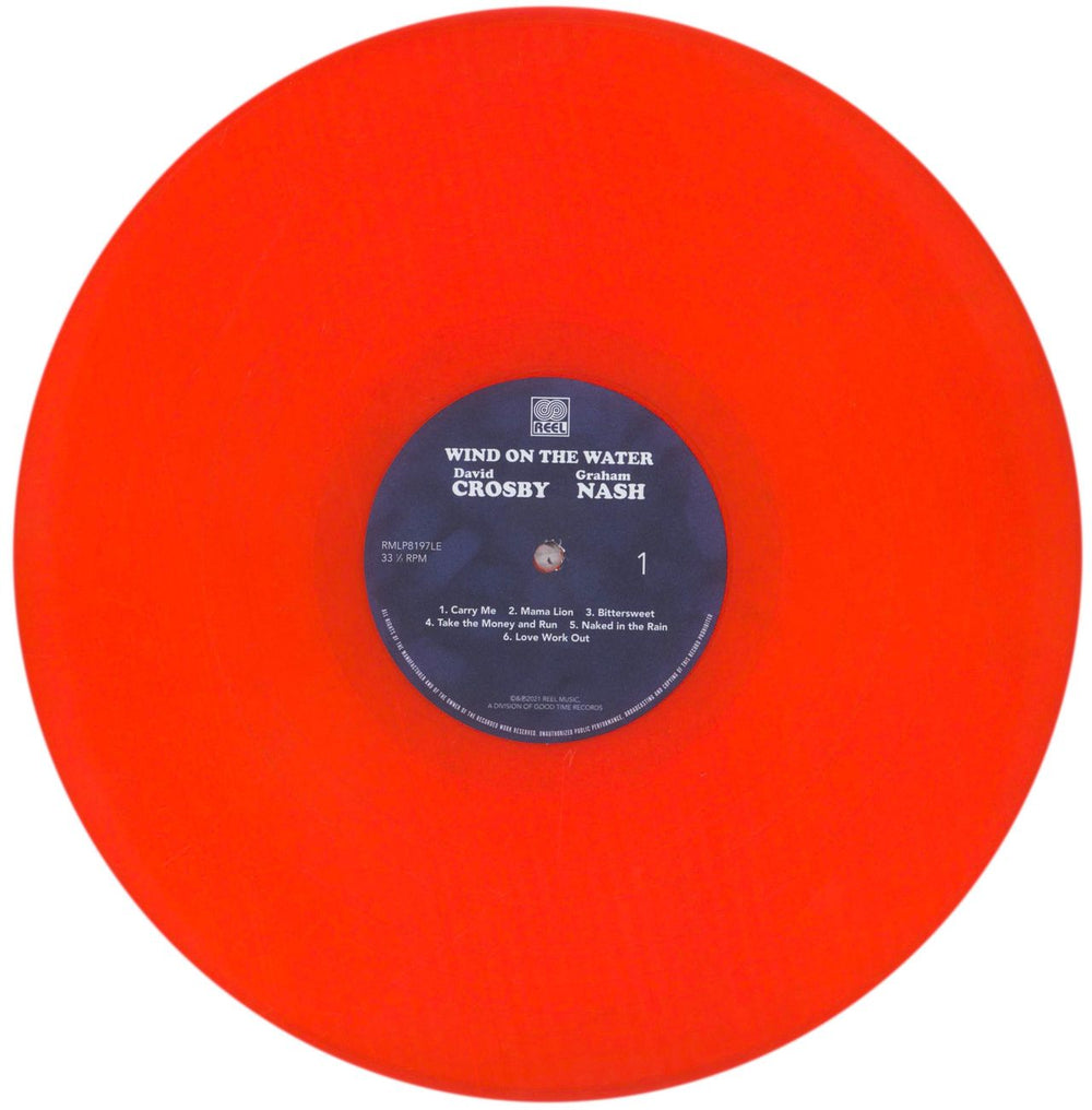 David Crosby & Graham Nash Wind On The Water - Orange Vinyl UK vinyl LP album (LP record) C&NLPWI846051