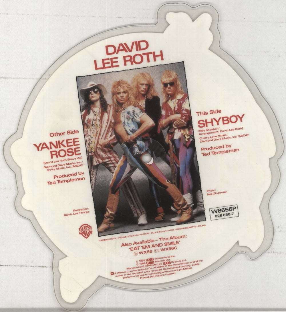 David Lee Roth Yankee Rose UK shaped picture disc (picture disc vinyl record)