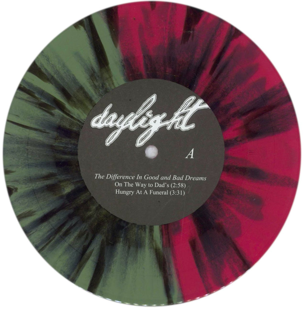 Daylight (Rock) The Difference In Good And Bad Dreams - Pink & Jade Green w/ Black Splatter Vinyl US 7" vinyl single (7 inch record / 45) 2J507TH841971