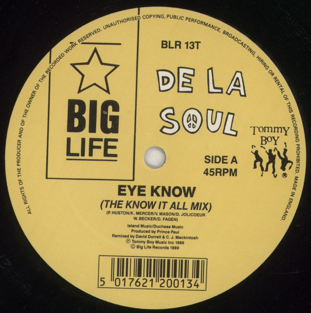 De La Soul Eye Know UK 12" vinyl single (12 inch record / Maxi-single) DLS12EY169048