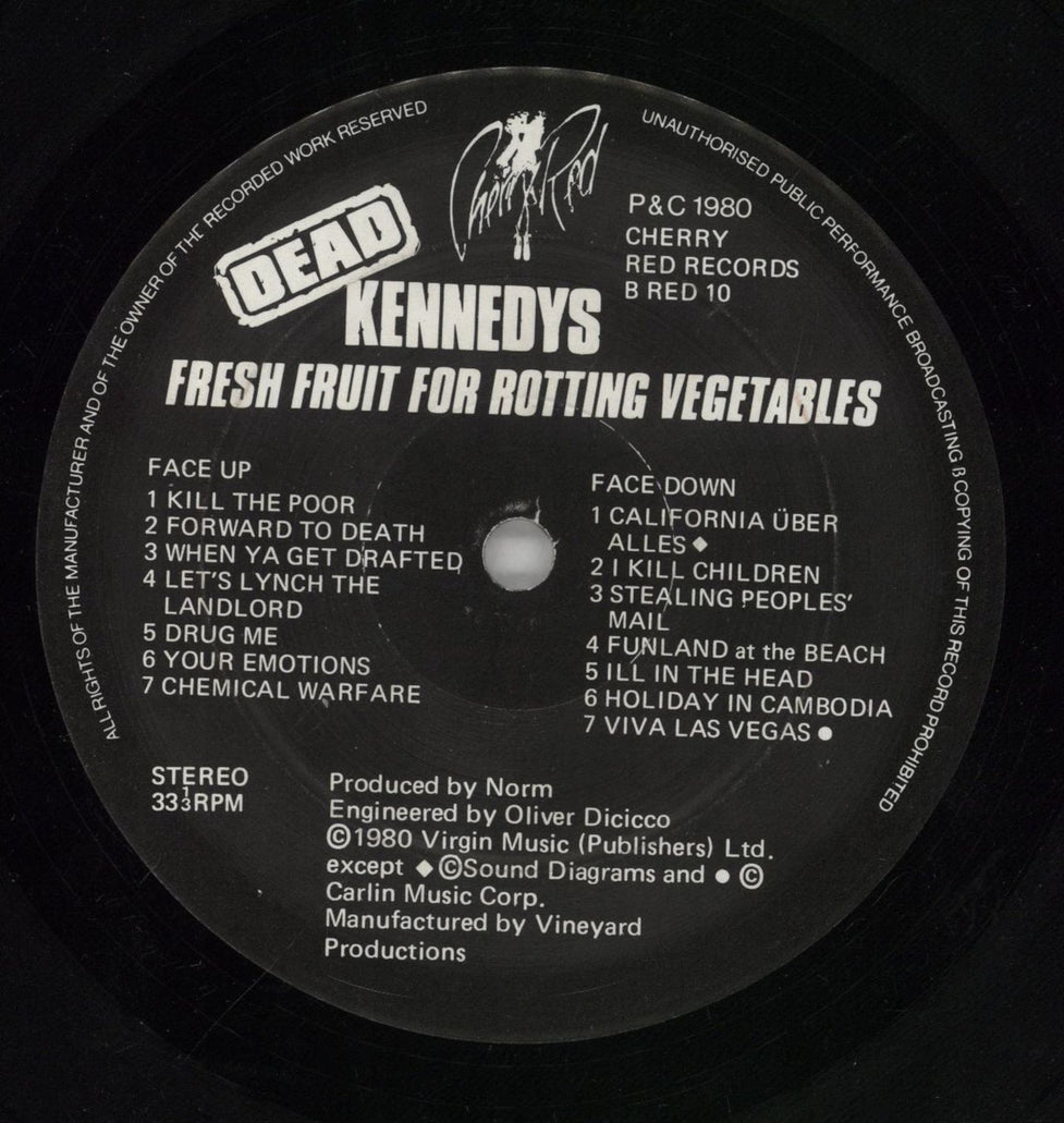 Dead Kennedys Fresh Fruit For Rotting Vegetables - 1st + Poster - EX UK vinyl LP album (LP record) DKNLPFR771459