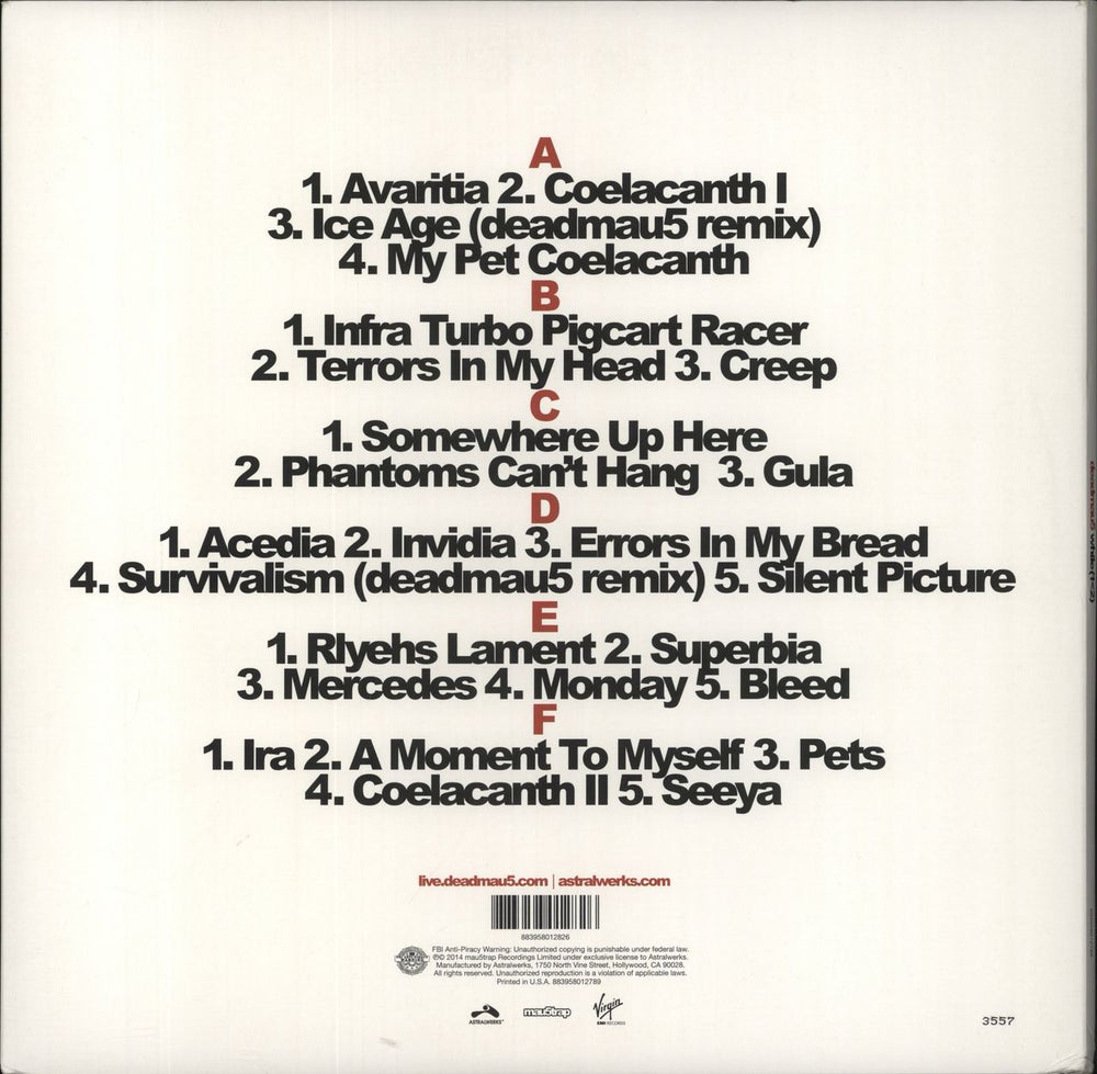 Deadmau5 While(1<2) US 3-LP vinyl record set (Triple LP Album) 883958012826