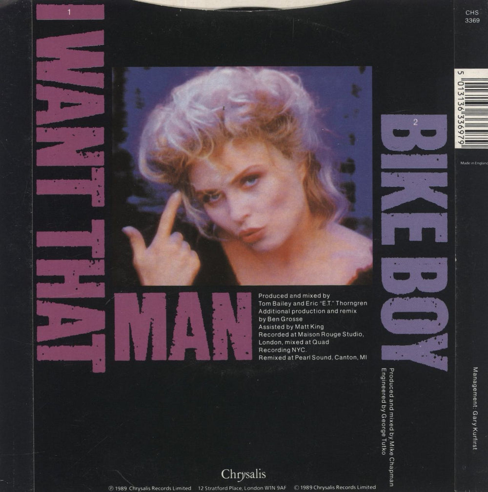 Debbie Harry I Want That Man - Solid UK 7" vinyl single (7 inch record / 45) 5013136336979