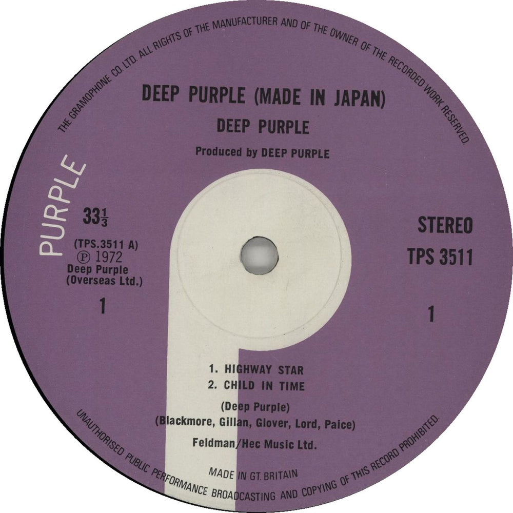 Deep Purple Made In Japan - 1st - A–2U/B–1U/A2/B–1U UK 2-LP vinyl record set (Double LP Album) DEE2LMA648649