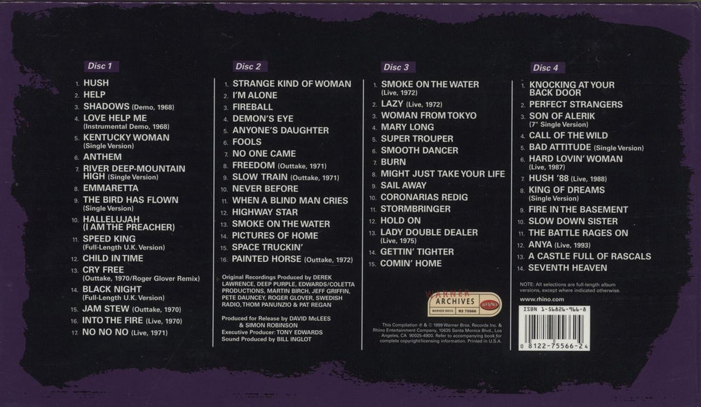Deep Purple Shades 1968-1998 US box set 081227556624