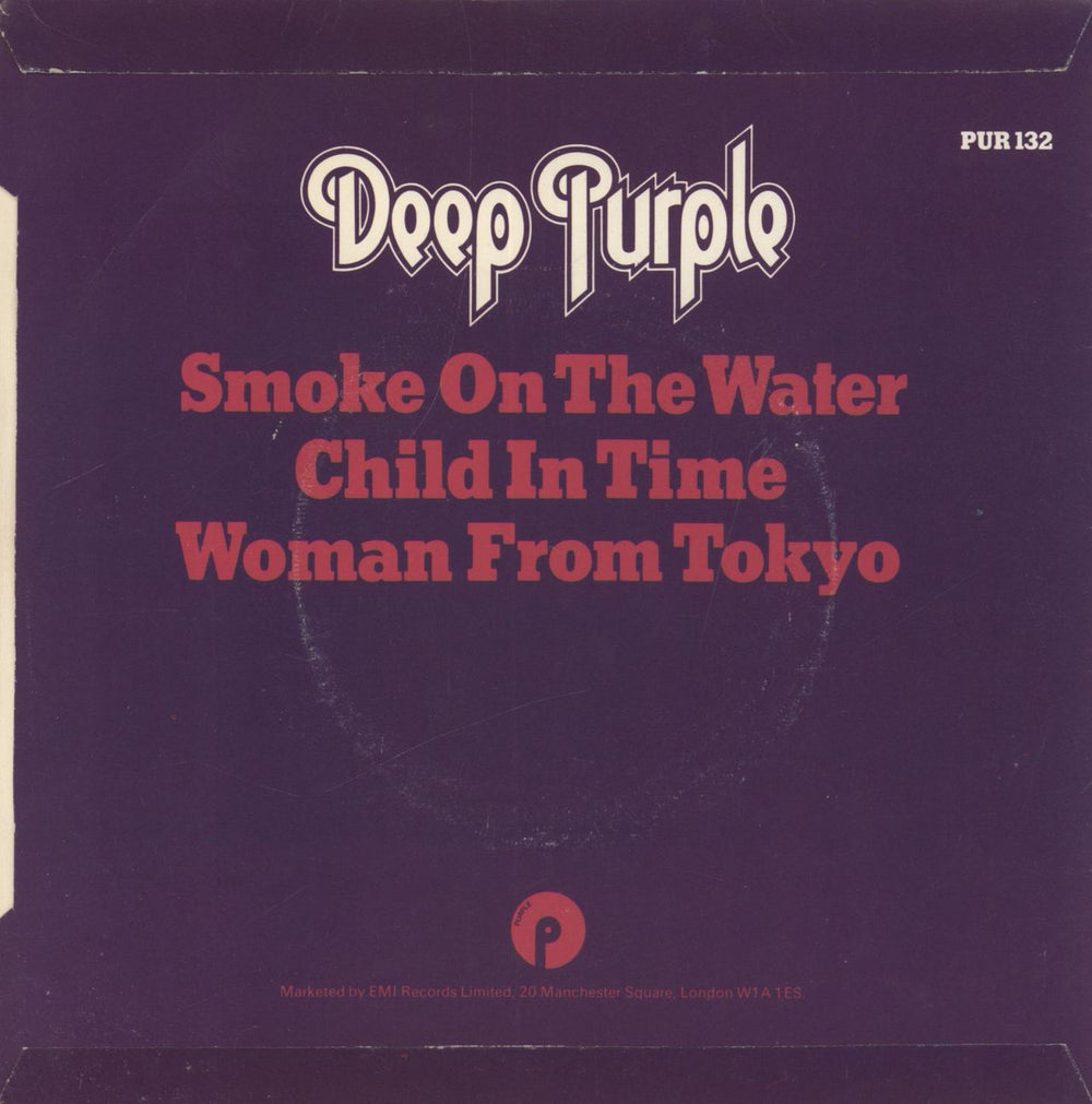 Deep Purple Smoke On The Water - A Label + Picture Sleeve UK Promo 7" vinyl single (7 inch record / 45)