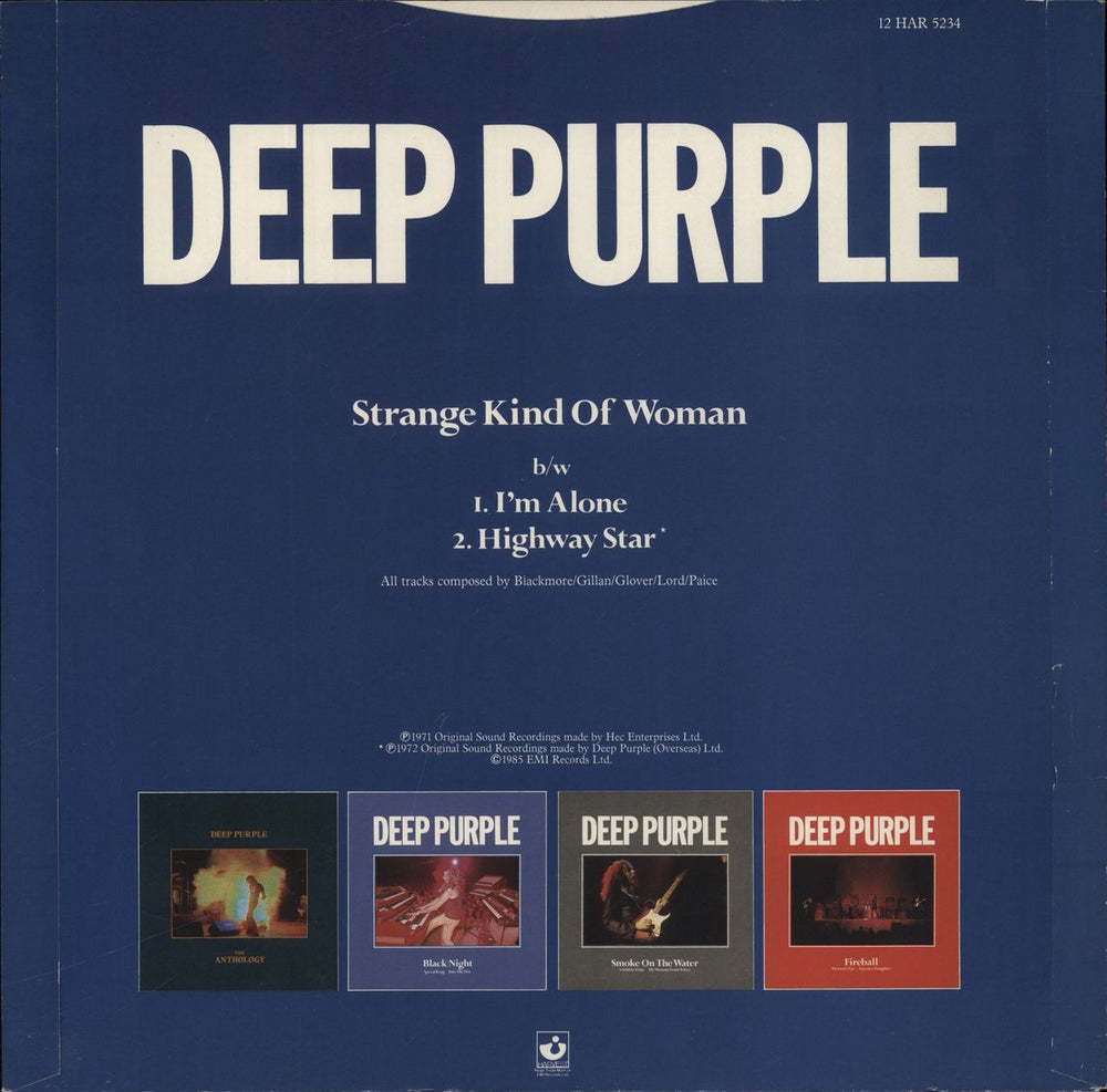 Deep Purple Strange Kind Of Woman UK 12" vinyl single (12 inch record / Maxi-single)