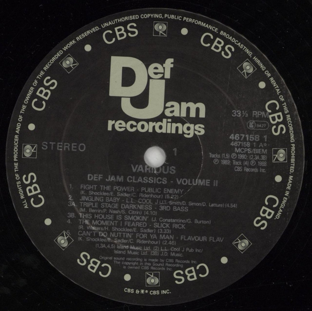 Def Jam Def Jam Classics - Volume II UK vinyl LP album (LP record) DFJLPDE864965