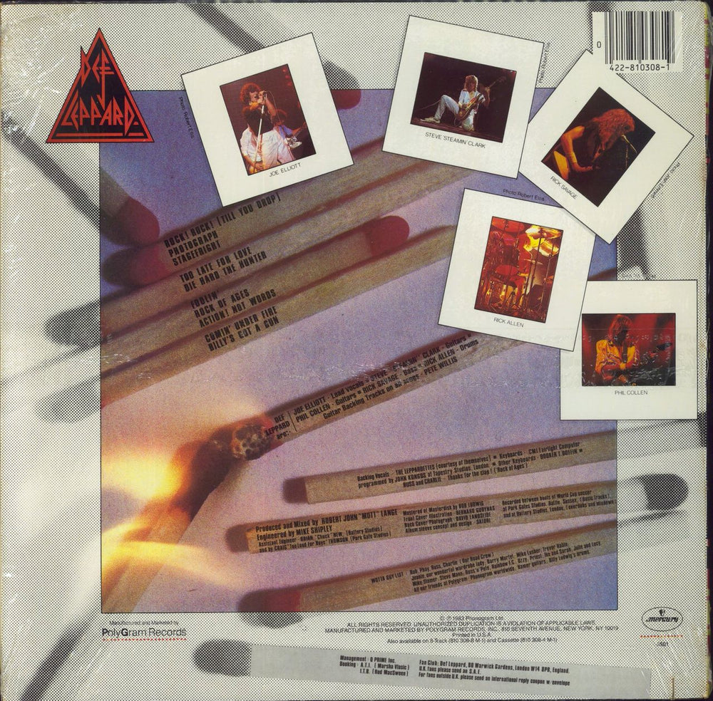 Def Leppard Pyromania - 1st US vinyl LP album (LP record) 042281030819
