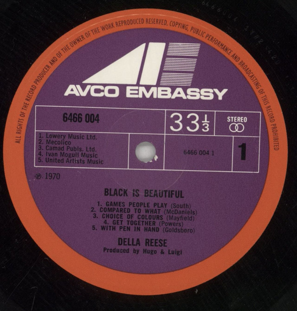 Della Reese Black Is Beautiful UK vinyl LP album (LP record) DARLPBL863528