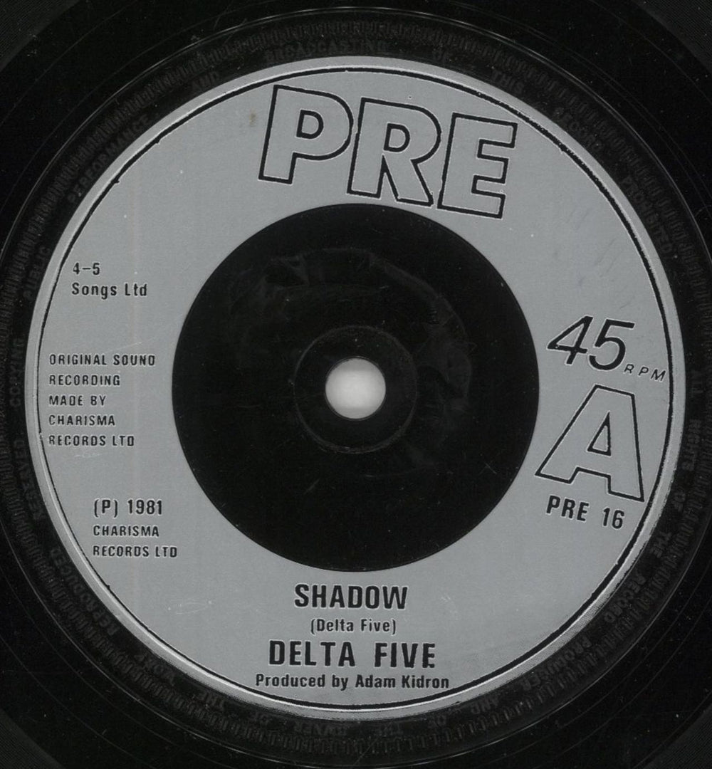 Delta Five Shadow + Sleeve UK 7" vinyl single (7 inch record / 45) DL507SH597329