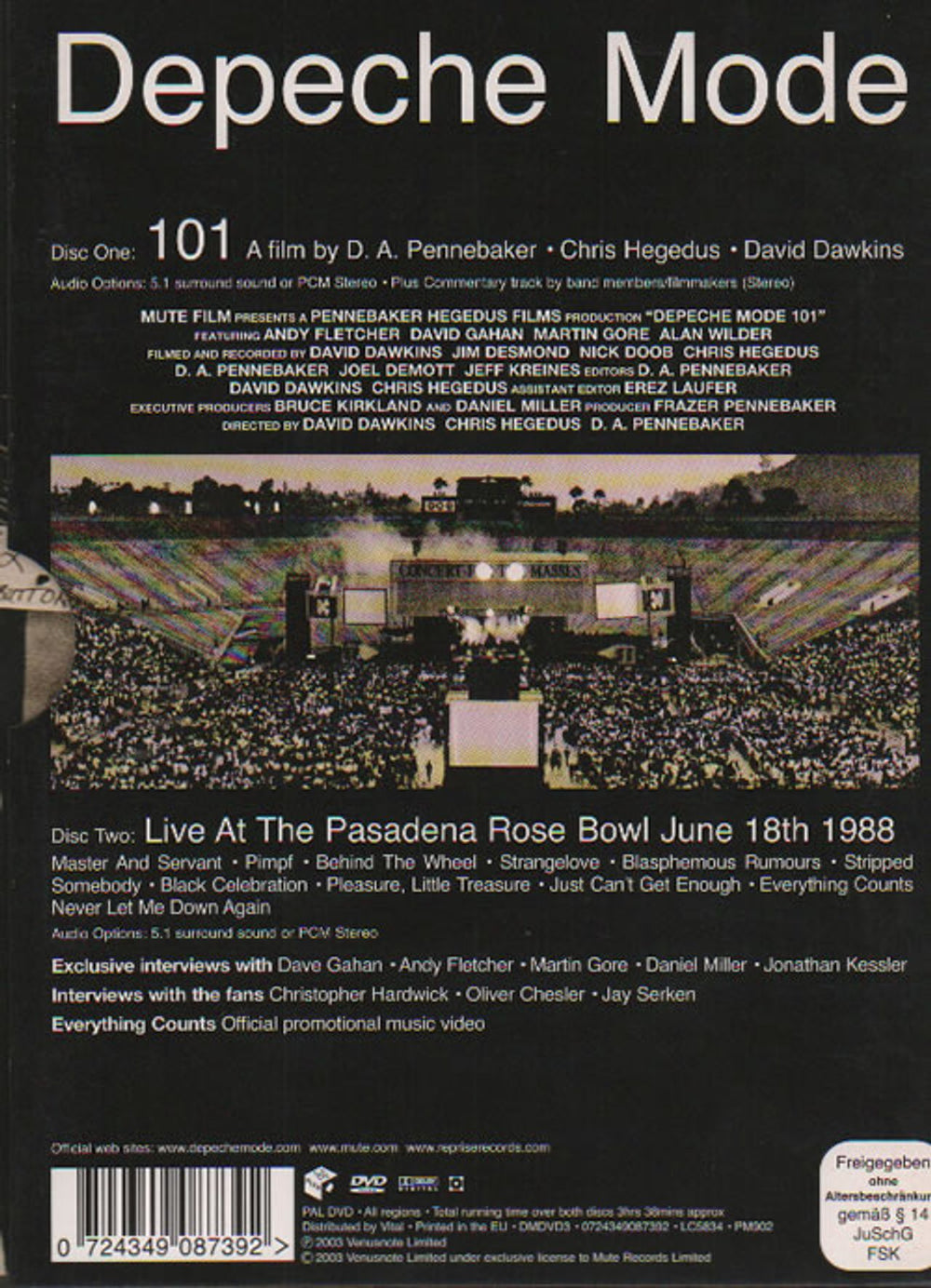 Depeche Mode 101 UK DVD DEPDD259733