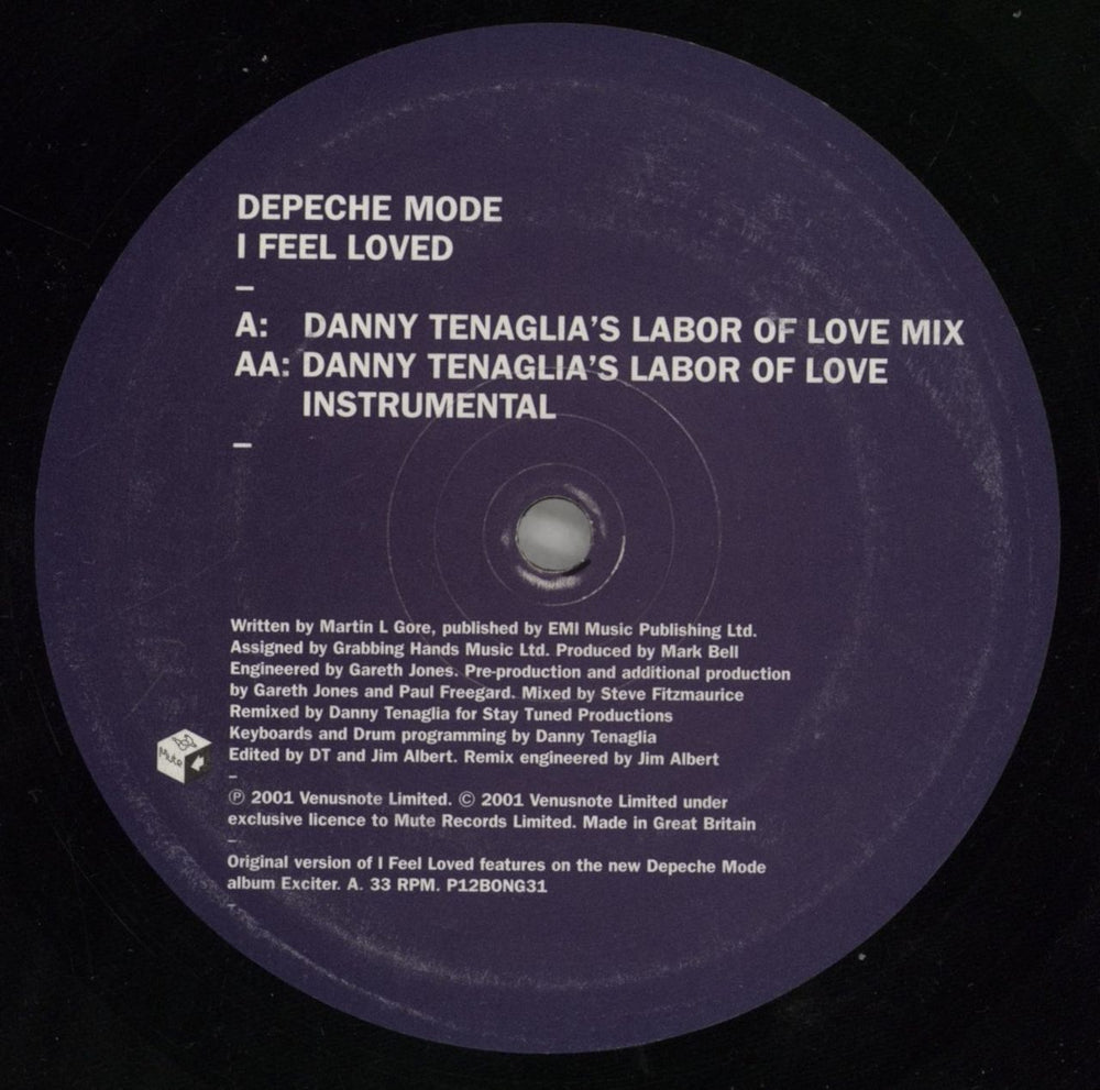 Depeche Mode I Feel Loved UK Promo 12" vinyl single (12 inch record / Maxi-single) DEP12IF861323