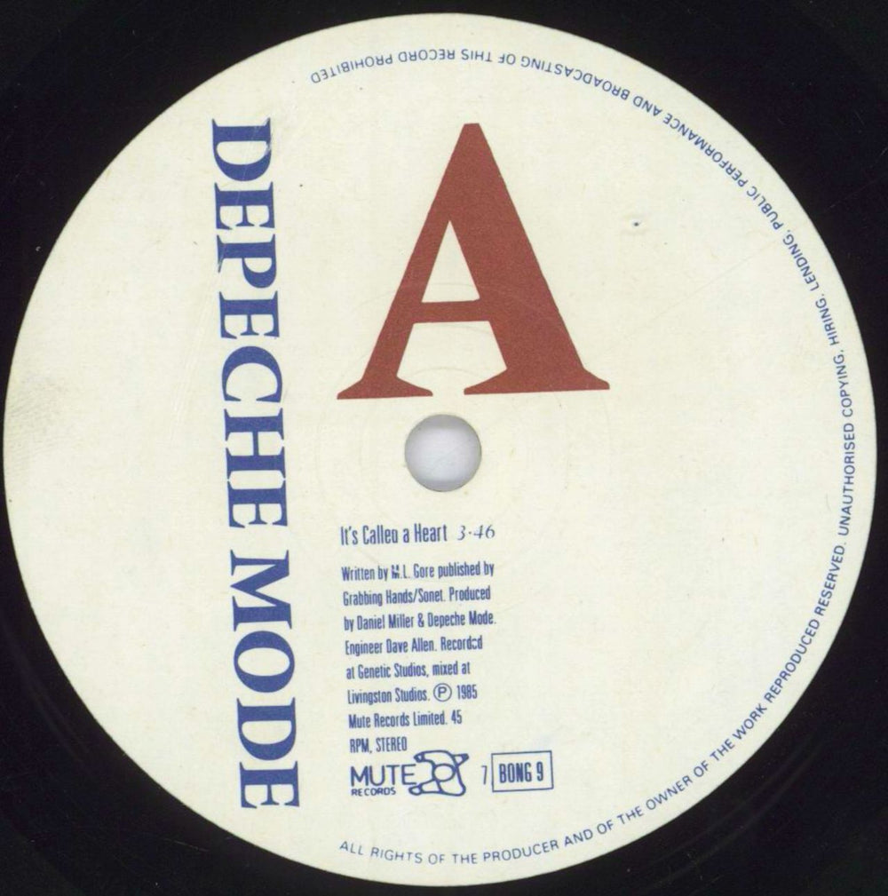 Depeche Mode It's Called A Heart + Poster - EX UK 7" vinyl single (7 inch record / 45) DEP07IT831602