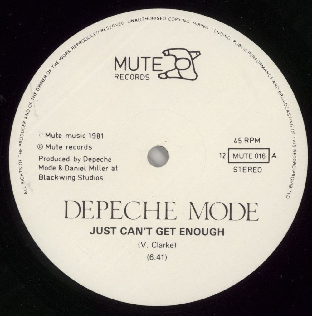 Depeche Mode Just Can't Get Enough (Schizo Mix) - EX UK 12" vinyl single (12 inch record / Maxi-single) DEP12JU612901
