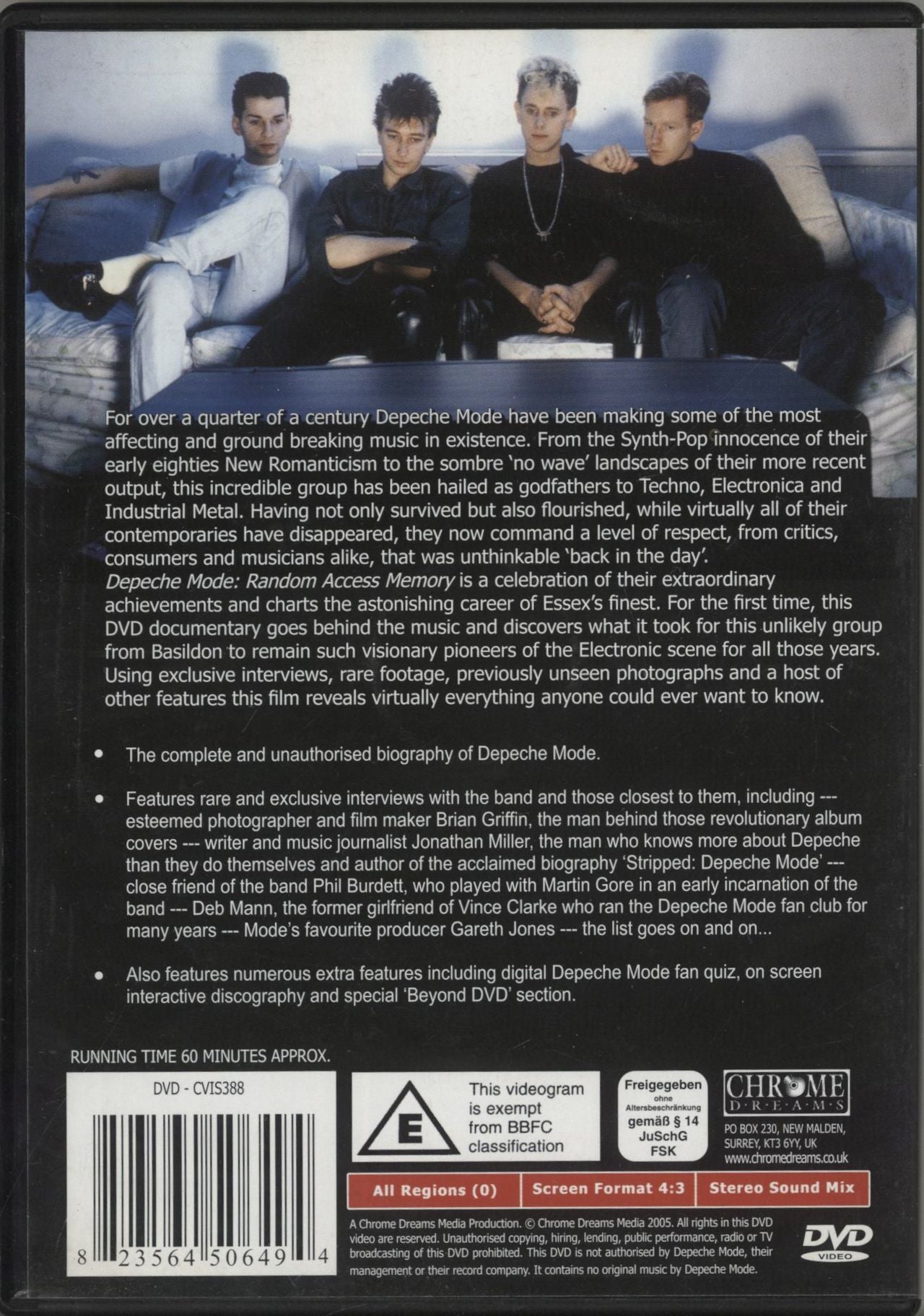 Depeche Mode Random Access Memory UK DVD 823564506494