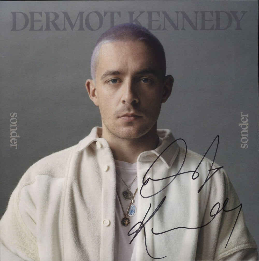 Dermot Kennedy Sonder - Aqua Blue Vinyl - Autographed UK vinyl LP album (LP record)