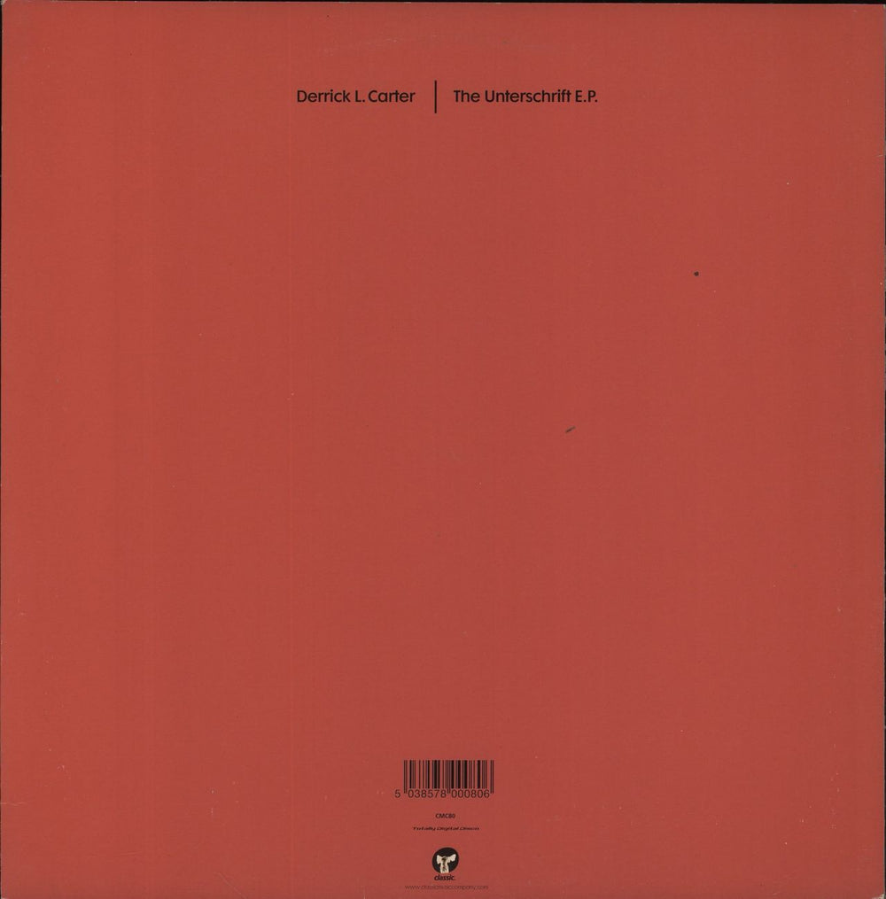 Derrick Carter The Unterschrift EP UK 12" vinyl single (12 inch record / Maxi-single) 5038578000806