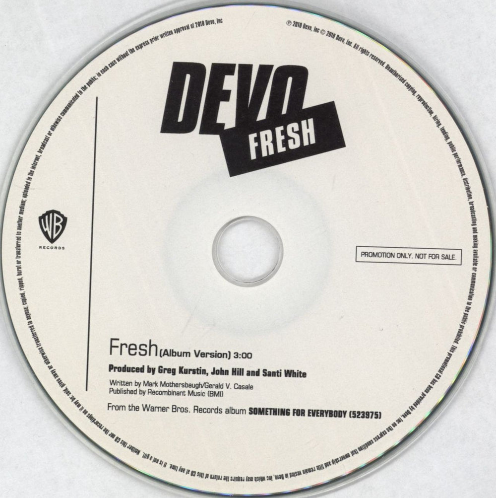 Devo Fresh US Promo CD single (CD5 / 5") DVOC5FR509642