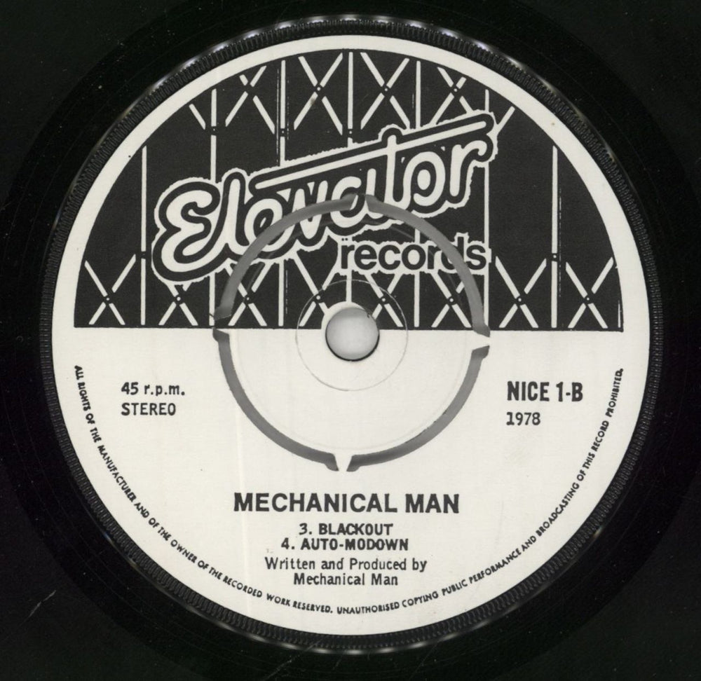 Devo Mechanical Man - Blue cover UK 7" vinyl single (7 inch record / 45)