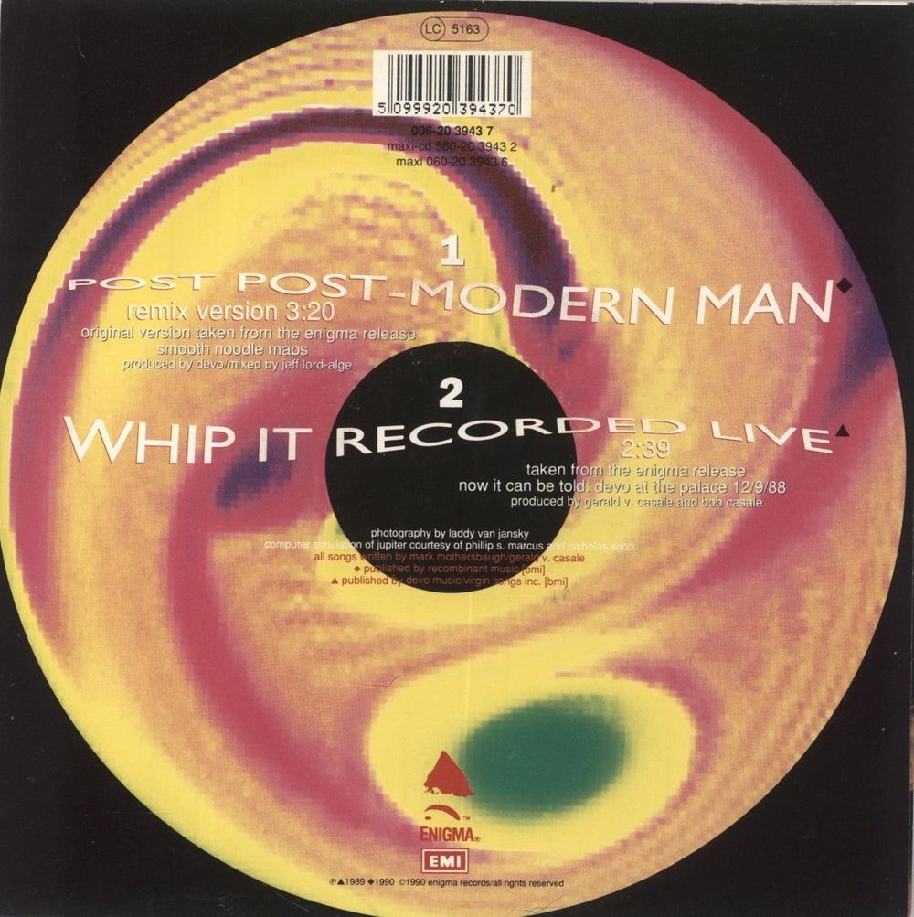Devo Post Post-Modern Man German 7" vinyl single (7 inch record / 45) 5099920394370