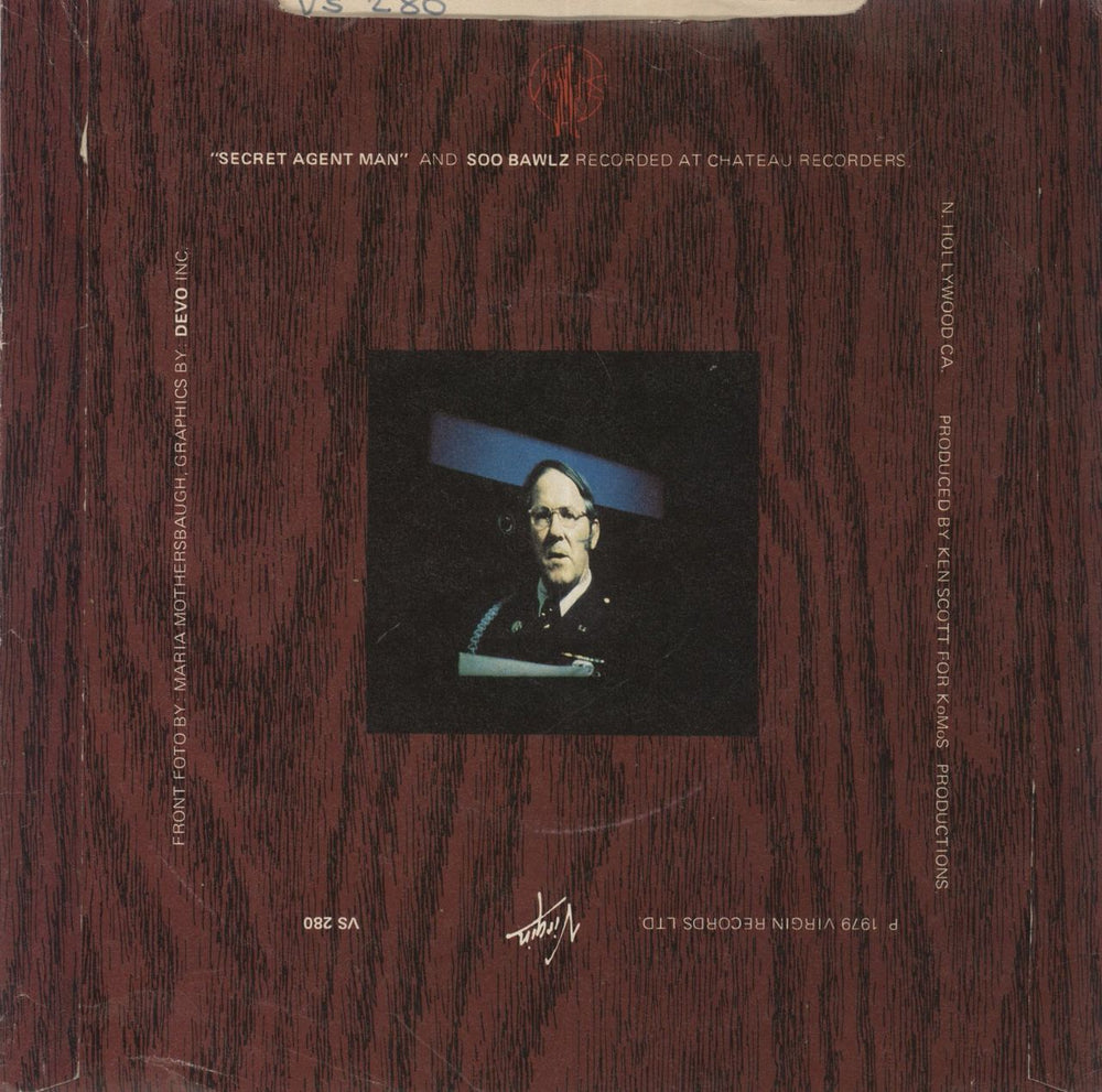 Devo Secret Agent Man UK 7" vinyl single (7 inch record / 45)