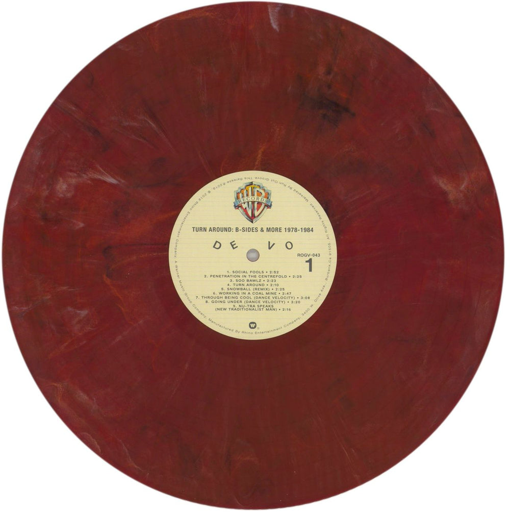 Devo Turn Around: B-Sides & More [1978-1984] - Red with White & Black Marble Vinyl US vinyl LP album (LP record) DVOLPTU859944