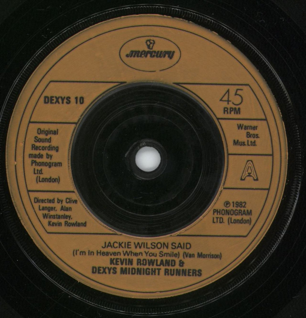 Dexys Midnight Runners Jackie Wilson Said (I'm In Heaven When You Smile) UK 7" vinyl single (7 inch record / 45) DEX07JA580534
