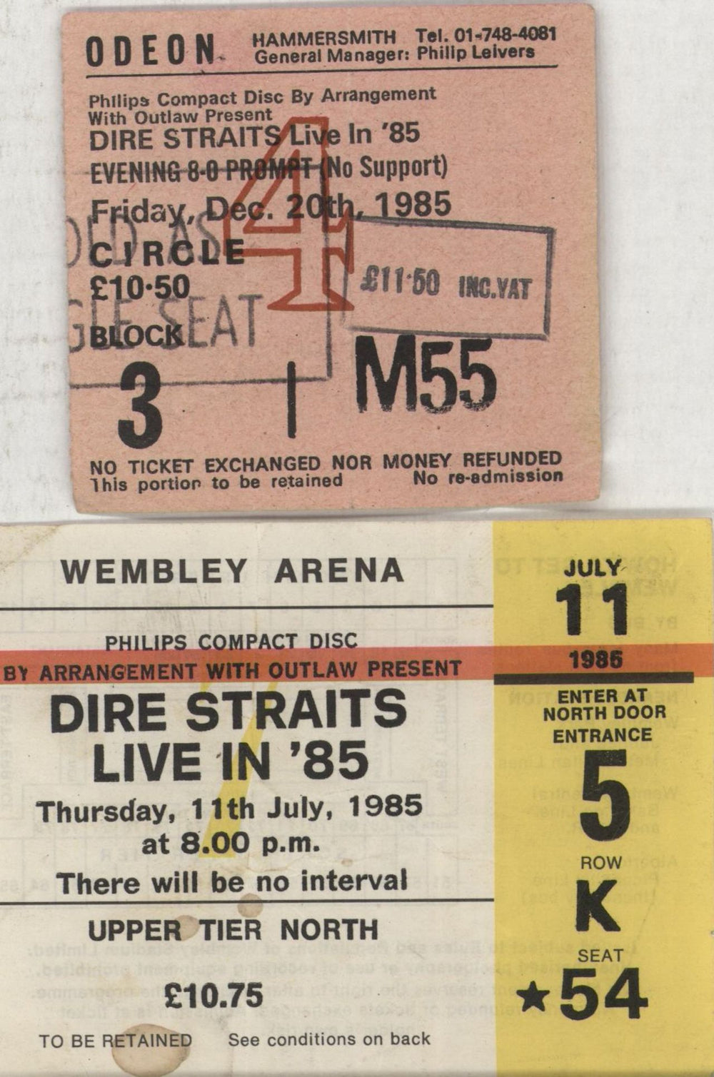 Dire Straits Live In 85 + ticket stub UK tour programme DIRTRLI827897