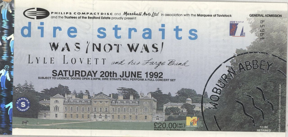 Dire Straits World Tour - On Every Street + Ticket Stub UK tour programme