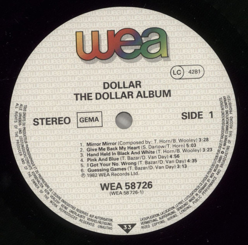 Dollar The Dollar Album - Shrink German vinyl LP album (LP record) DLLLPTH877061