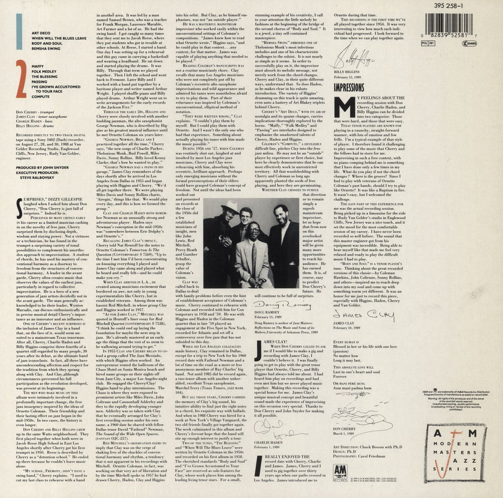 Don Cherry Art Deco German vinyl LP album (LP record) 082839525817