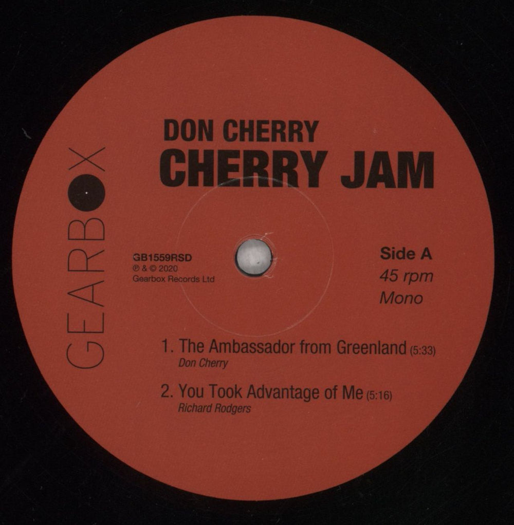 Don Cherry Cherry Jam - RSD 2020 - Low Number UK 12" vinyl single (12 inch record / Maxi-single) D4812CH844361