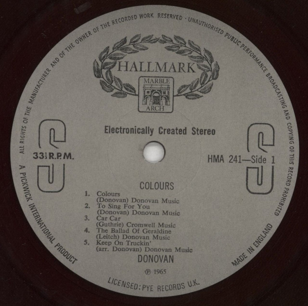 Donovan Colours UK vinyl LP album (LP record) DOVLPCO617480