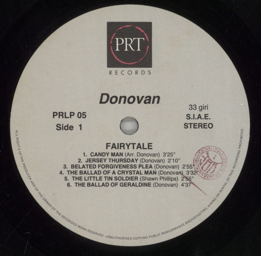 Donovan Fairytale Italian vinyl LP album (LP record) DOVLPFA862517