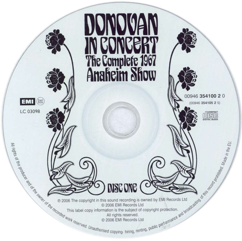 Donovan In Concert - The Complete 1967 Anaheim Show UK 2 CD album set (Double CD) DOV2CIN361463