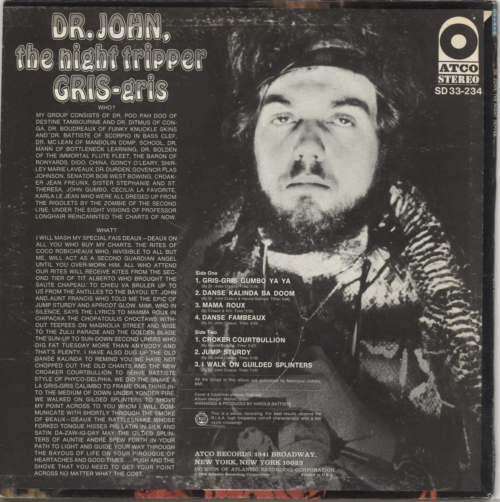 Dr John Gris Gris US vinyl LP album (LP record)