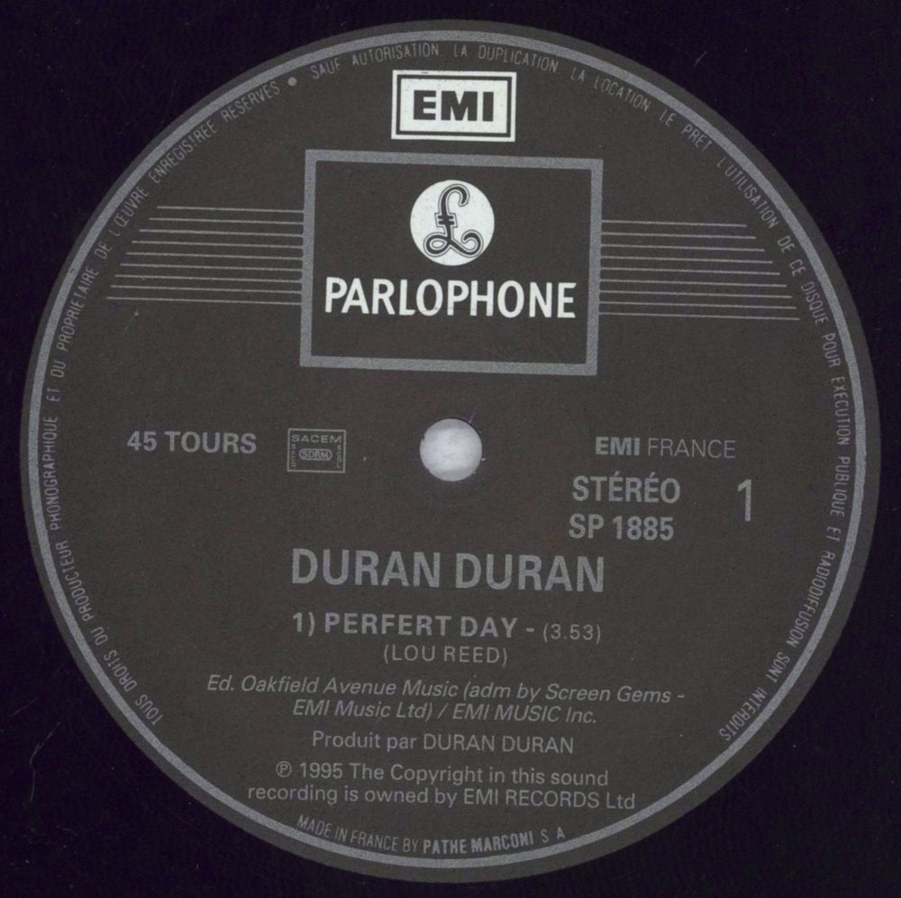 Duran Duran Perfect Day French Promo 12" vinyl single (12 inch record / Maxi-single) SP1885