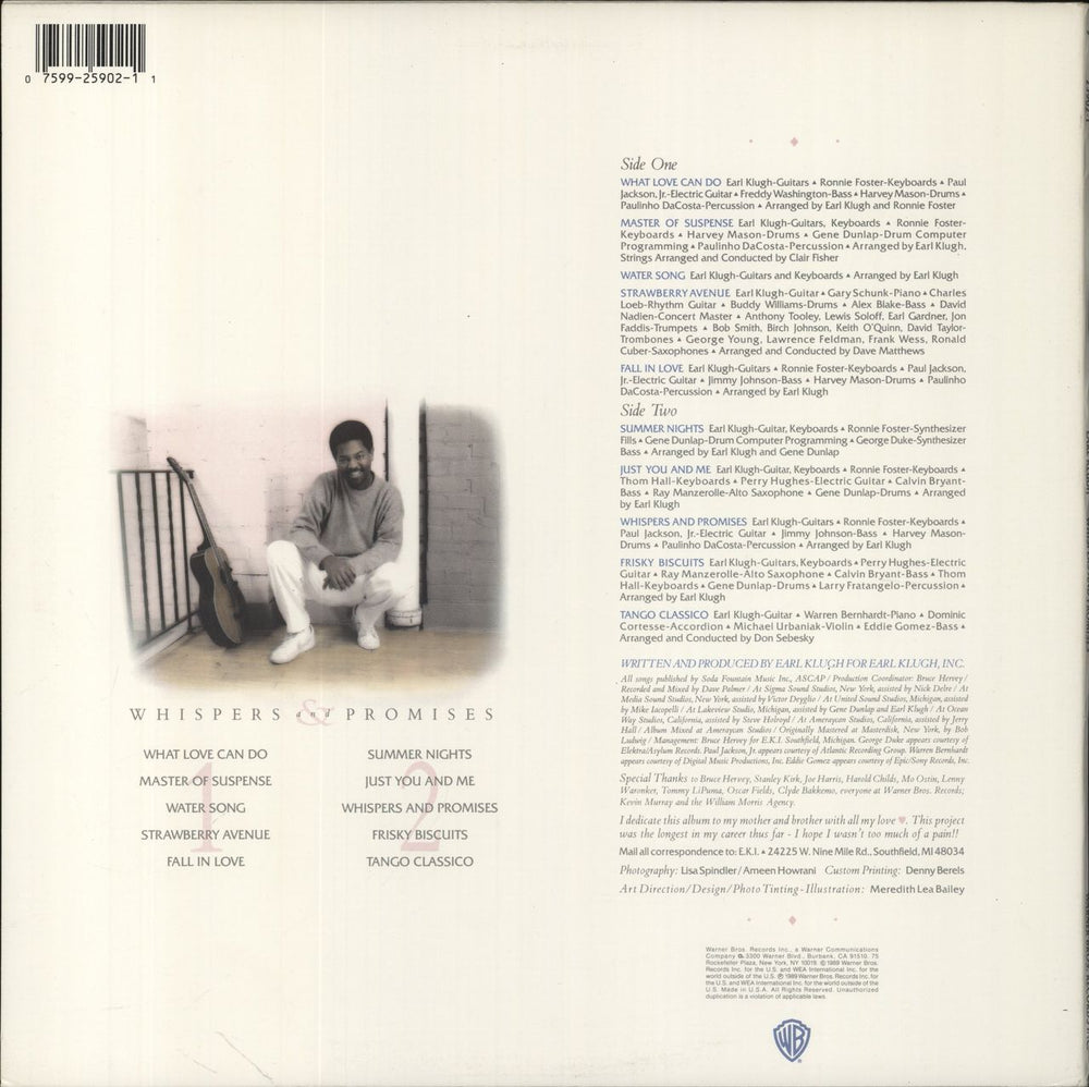 Earl Klugh Whispers And Promises - Gold promo stamped US vinyl LP album (LP record) 075992590211