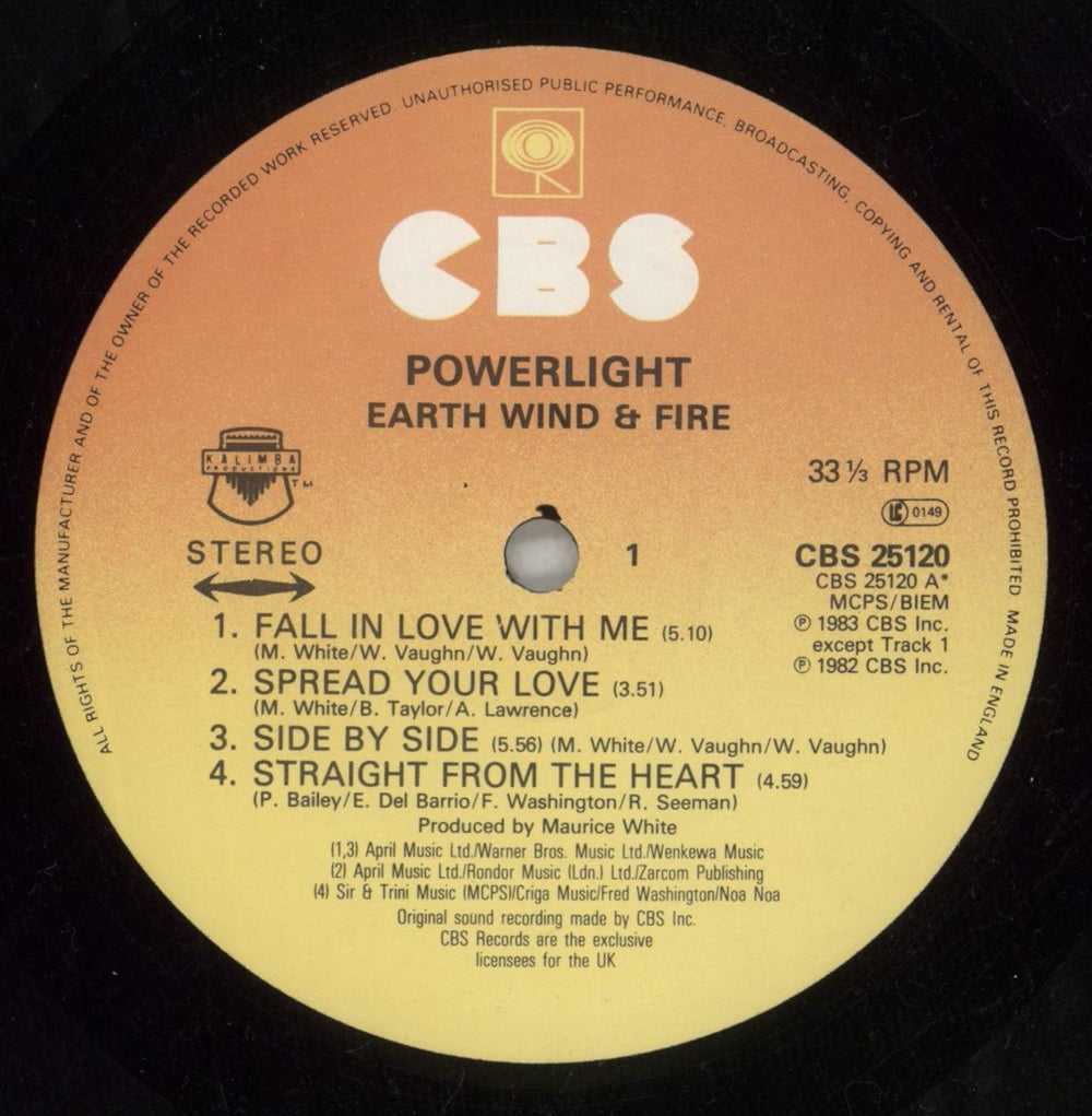 Earth Wind & Fire Powerlight UK vinyl LP album (LP record) EWFLPPO869040