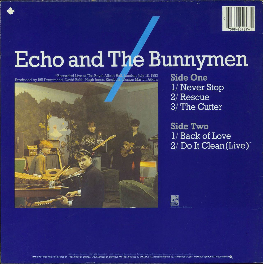 Echo & The Bunnymen Never Stop Canadian 12" vinyl single (12 inch record / Maxi-single) 075992398718