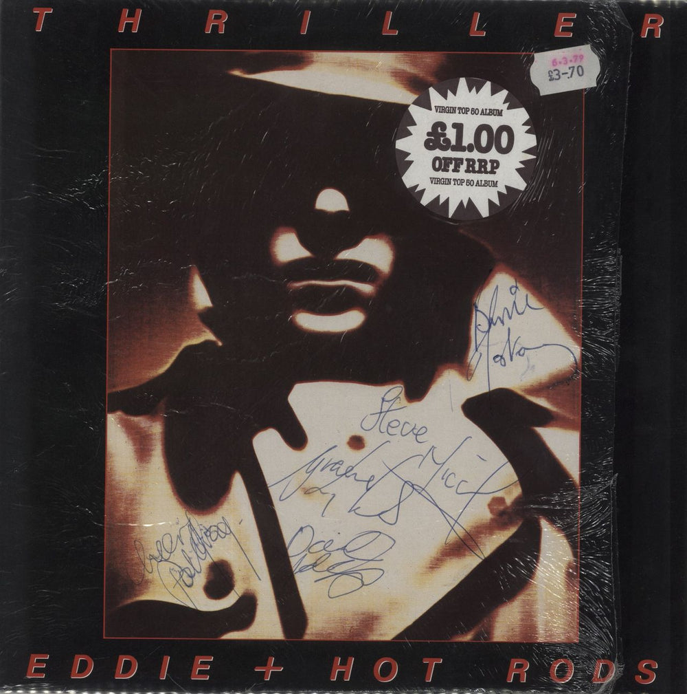 Eddie And The Hot Rods Thriller - Fully Autographed UK vinyl LP album (LP record) ILPS9563